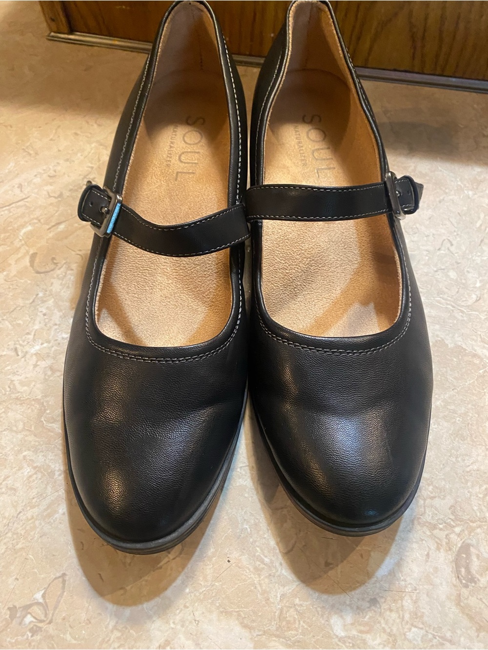 SOUL Naturalizer Black Mary Jane Flats with Strap
